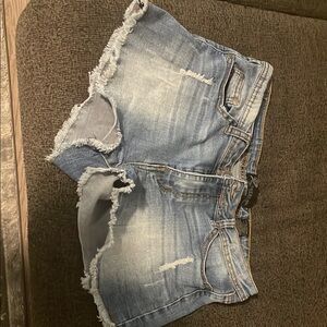 Denim Blue Women's Frayed Shorts